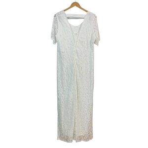 CLUB L Elegant Winter White Lace Maxi Dress Sz 20